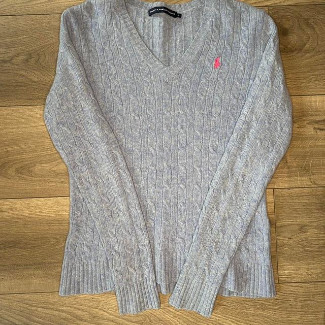 Ralph Lauren Women's Jumper - Grey/Blue - 14 on Productcaster.