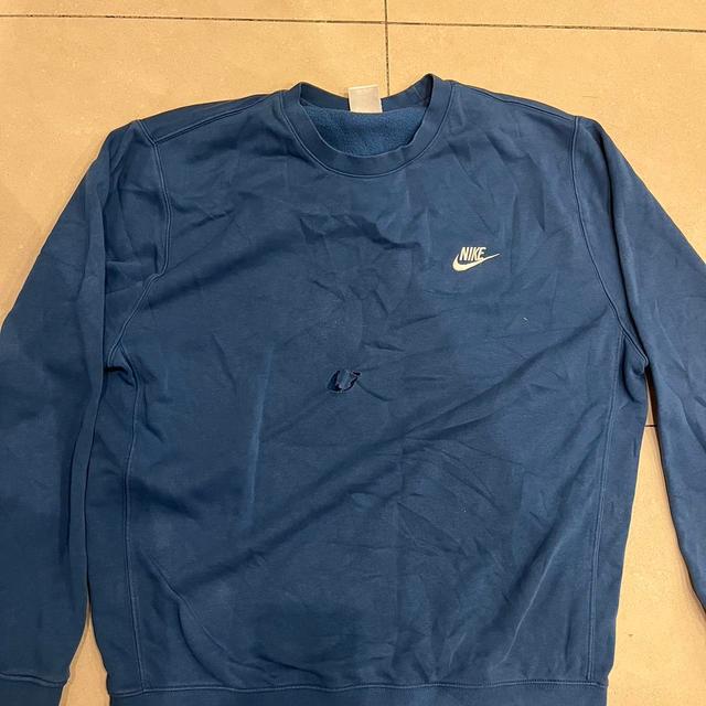 Nike Men's Sweatshirt - Navy/Blue - L on Productcaster.