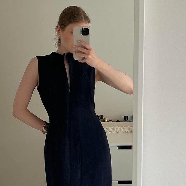 Akris Women's Dress - Navy/Black - S on Productcaster.