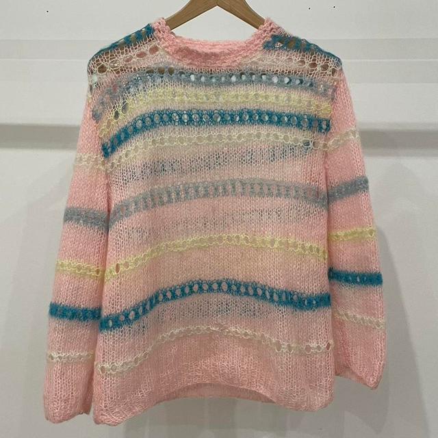 Vintage Women's Jumper - Pink/Multi - 8 on Productcaster.