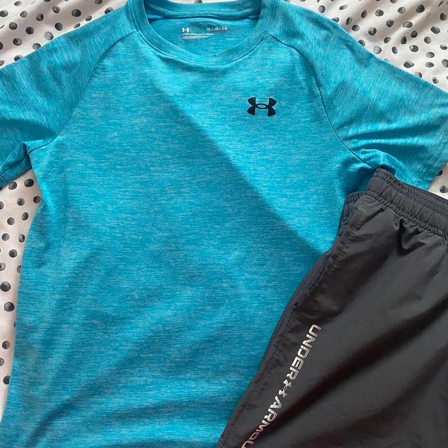 Under Armour Kids' T-shirt - Blue/Grey - 12 years on Productcaster.