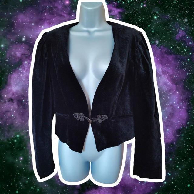 Vintage Women's Blazer Jacket - Black on Productcaster.