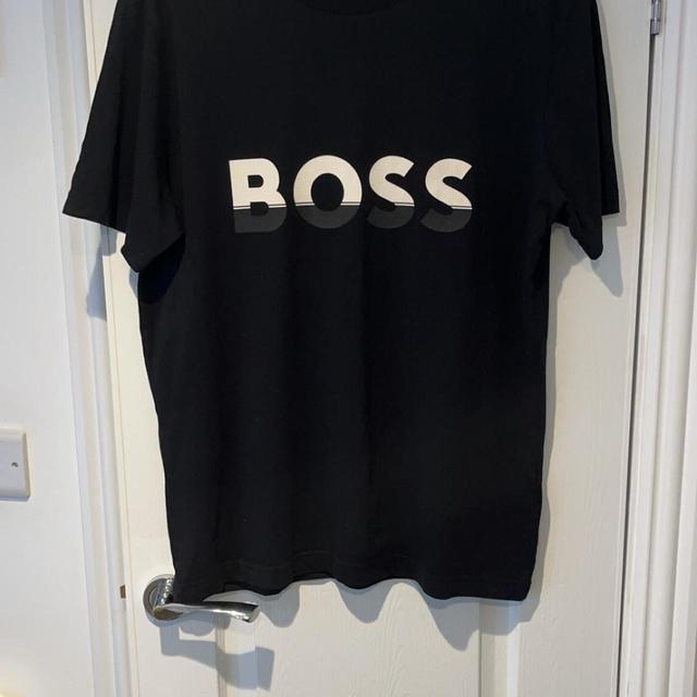 BOSS Men's T-shirt - Black/White - S on Productcaster.