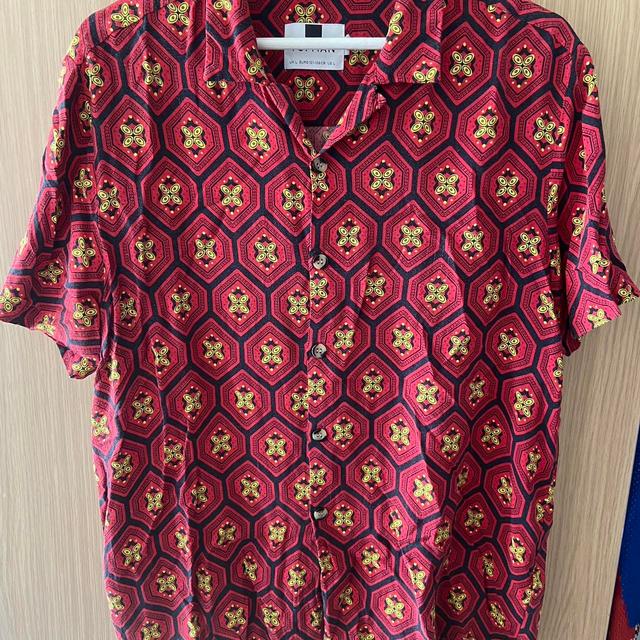 Topman Men's Shirt - Red/Multi - L on Productcaster.