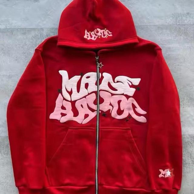 Men's Hoodie - Red/Multi - XS on Productcaster.