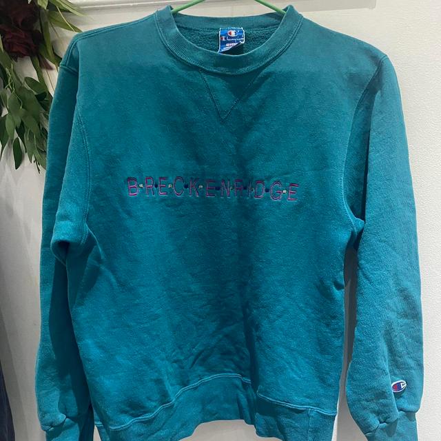 Champion Women's Sweatshirt - Blue/Green - 10 on Productcaster.