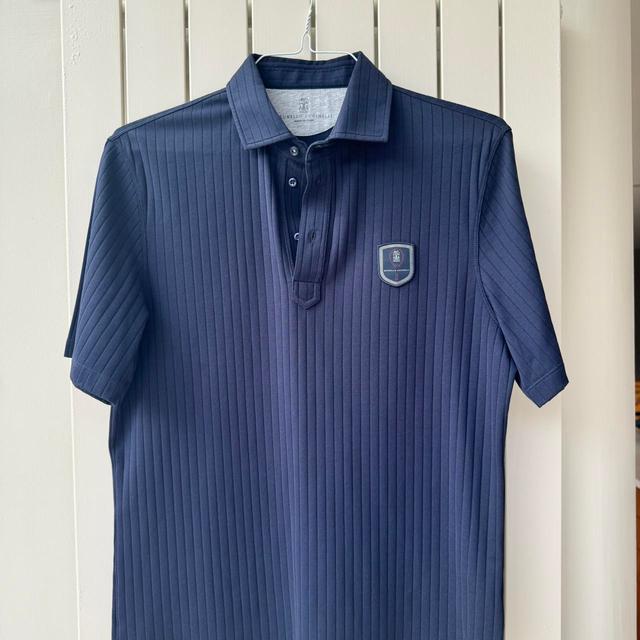 Brunello Cucinelli Men's Polo shirt - Navy - S on Productcaster.