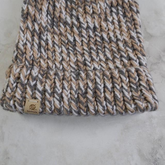 Handmade Kids' Beanies - Brown/Cream on Productcaster.