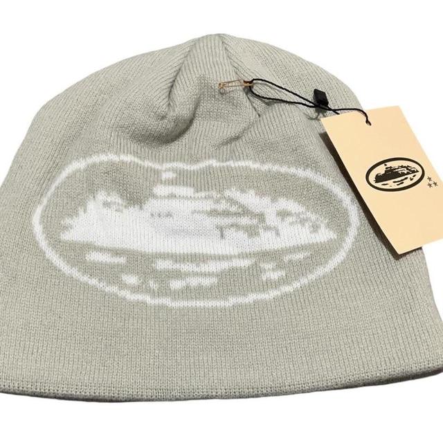 Corteiz Men's Beanies - Grey/White on Productcaster.