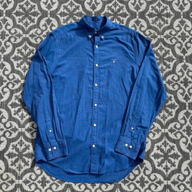 GANT Men's Shirt - Blue/Navy - M on Productcaster.