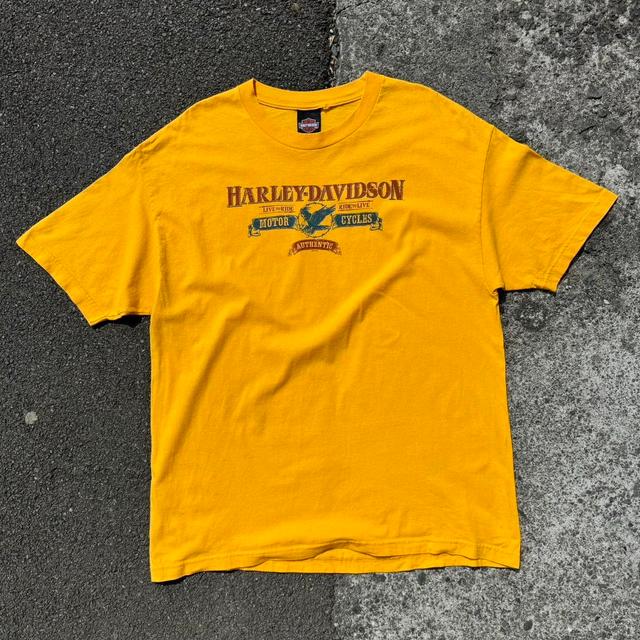 Harley Davidson Men's T-shirt - Yellow - XL on Productcaster.