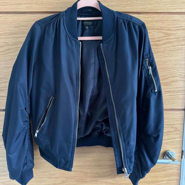 Topshop Women's Bomber Jacket - Navy/Blue - UK 8 on Productcaster.