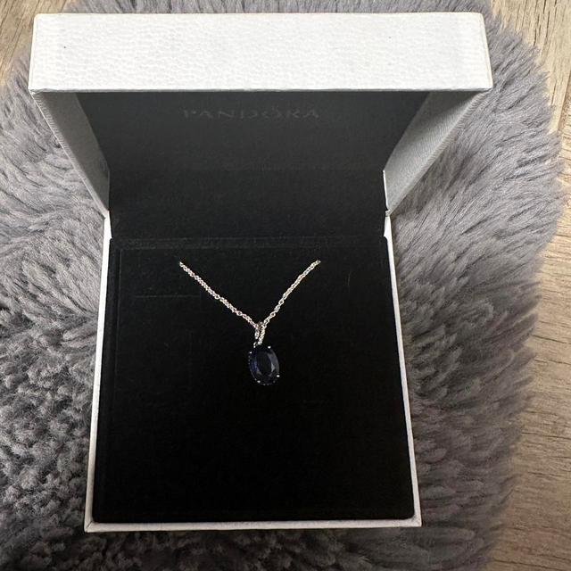 PANDORA Women's Necklace - Silver/Blue on Productcaster.