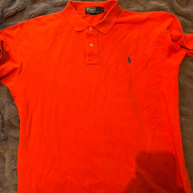 Polo Ralph Lauren Big & Tall Men's Polo shirt - Orange/Red - L on Productcaster.