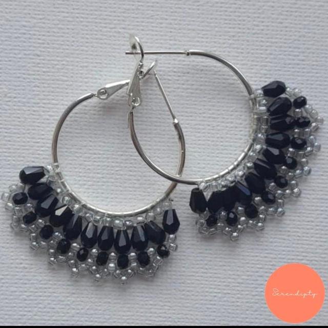 17 Sundays Women's Earrings - Black/Silver on Productcaster.