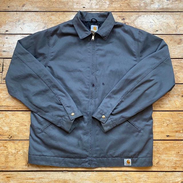 Carhartt Men's Bomber Jacket - Grey/Navy - L on Productcaster.