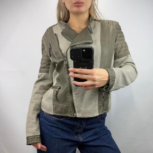 Vintage Women's Jacket - Khaki/Grey - L on Productcaster.