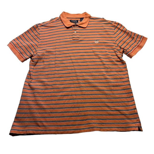 Chaps Men's Polo shirt - Blue/Orange - XL on Productcaster.