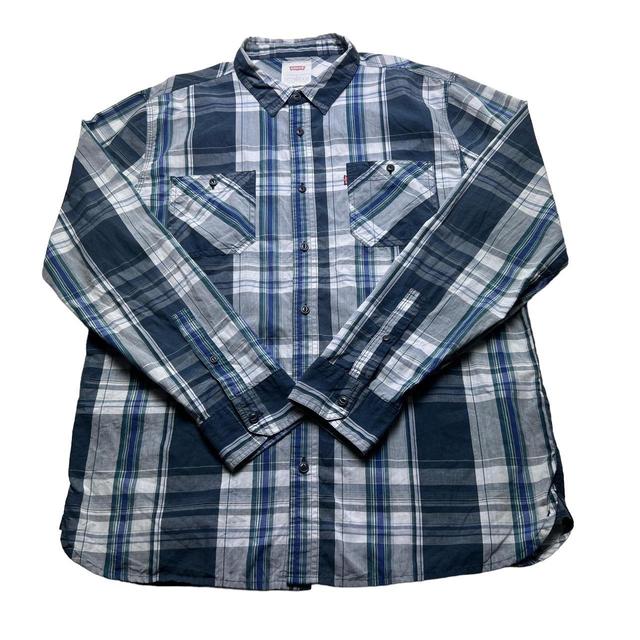 Levi's Men's Shirt - Navy/Grey - L on Productcaster.