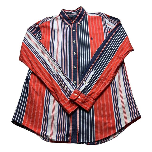 Ralph Lauren Men's Shirt - Navy/Orange - L on Productcaster.