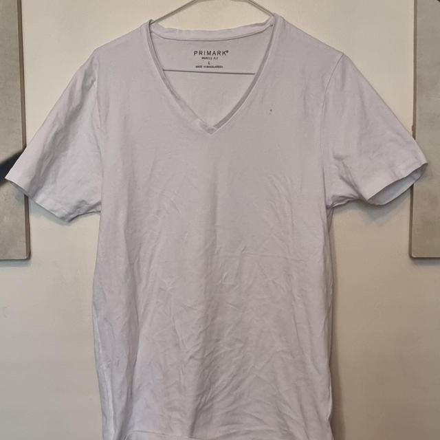 Primark Men's T-shirt - White - L on Productcaster.