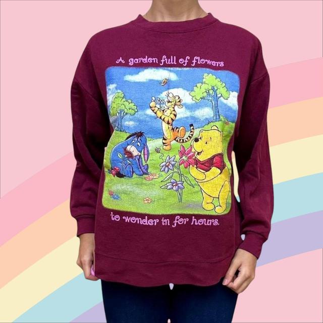 Disney Women's Sweatshirt - Burgundy/Multi - M on Productcaster.