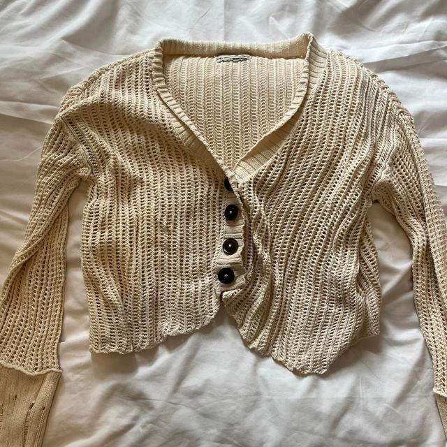 Urban Outfitters Women's Cardigan - Cream/Tan - 8 on Productcaster.