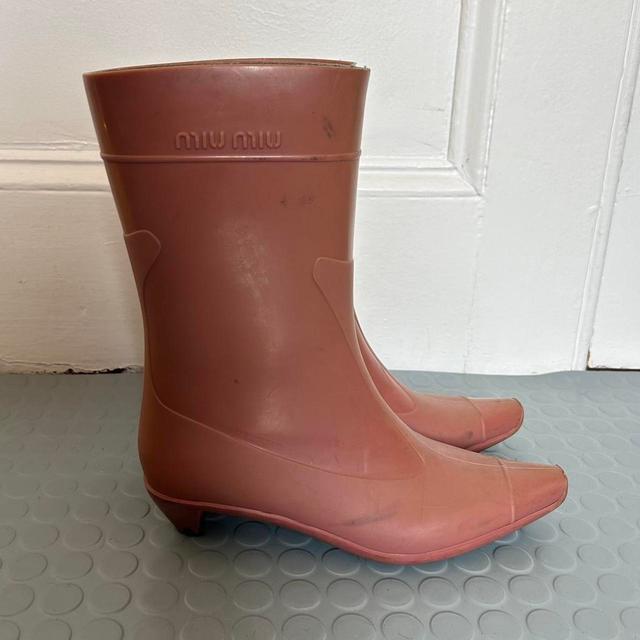 Miu Miu Women's Boots - Pink - UK 3 on Productcaster.