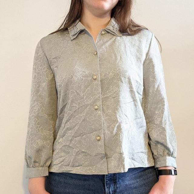 Vintage Women's Shirt - Green/Grey - L on Productcaster.