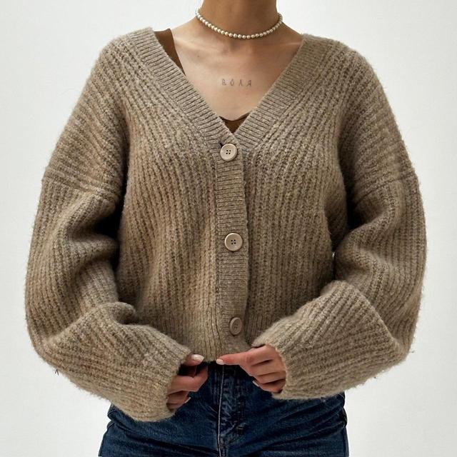 Weekday Women's Cardigan - Tan - S on Productcaster.