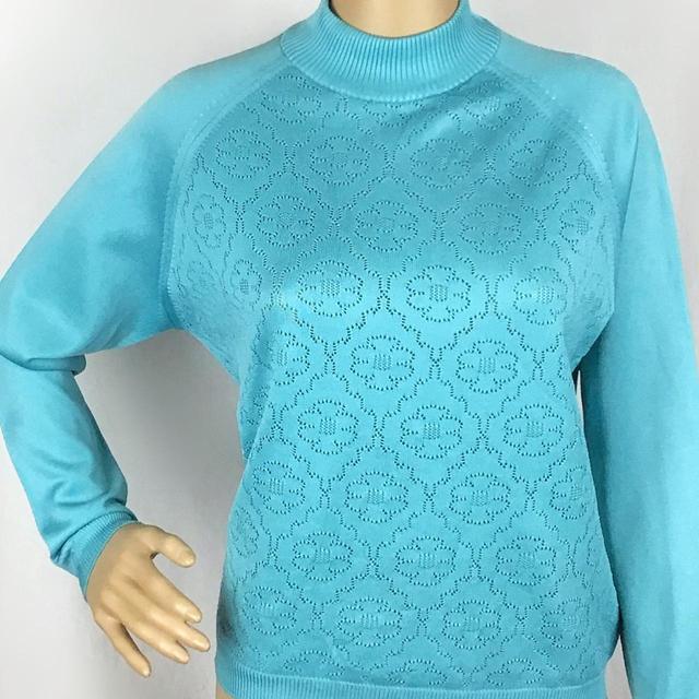 Vintage Women's Jumper - Green/Blue - 14 on Productcaster.