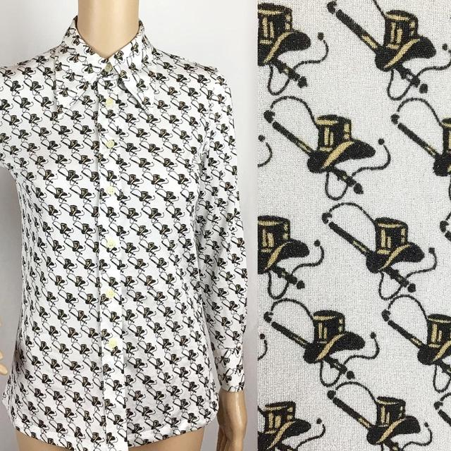 Vintage Women's Blouse - White/Black - XS on Productcaster.