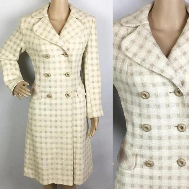 Vintage Women's Overcoat - Cream/Tan - UK 10 on Productcaster.