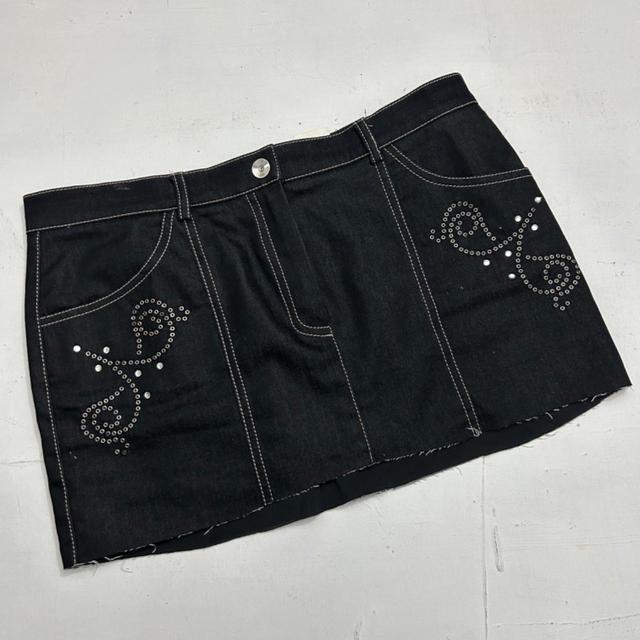 Vintage Women's Mini Skirt - Black/Navy - M on Productcaster.