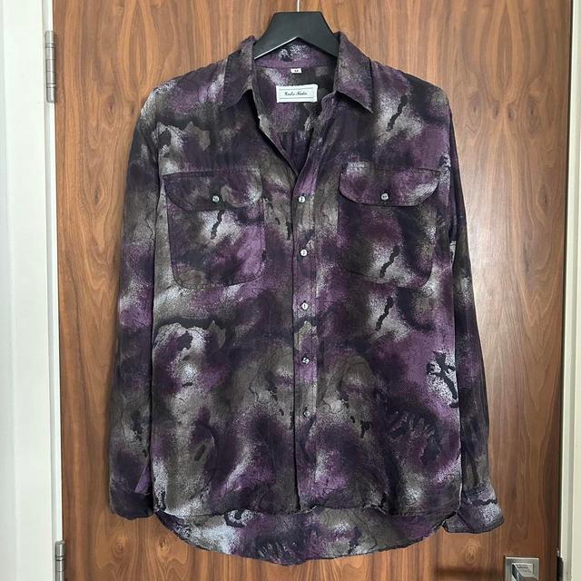 Vintage Men's Shirt - Purple/Grey - M on Productcaster.