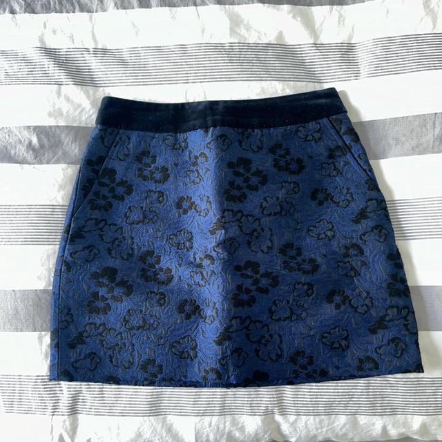 Jack Wills Women's Skirt - Blue/Black - UK 8 on Productcaster.