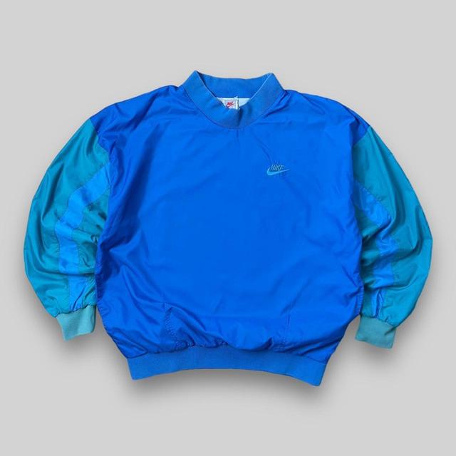 Nike Men's Sweatshirt - Blue/Green - M on Productcaster.