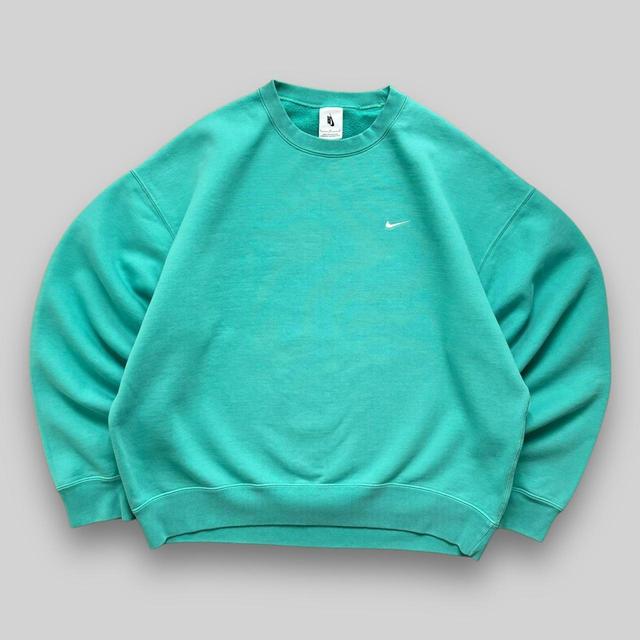 Nike Men's Sweatshirt - Green/Blue - L on Productcaster.