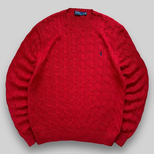 Polo Ralph Lauren Men's Jumper - Red/Navy - XL on Productcaster.