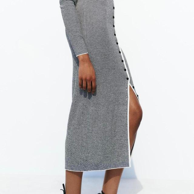 Zara Women's Dress - White/Navy - S on Productcaster.