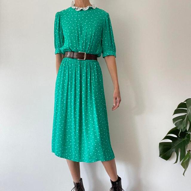 Vintage Women's Going out Dress - Green - S on Productcaster.