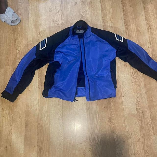 Vintage Men's Bomber Jacket - Blue - L on Productcaster.