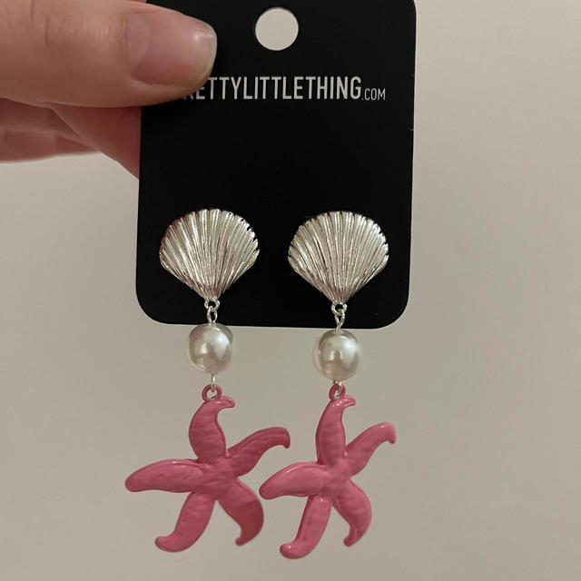 PrettyLittleThing Women's Earrings - Silver/Pink on Productcaster.