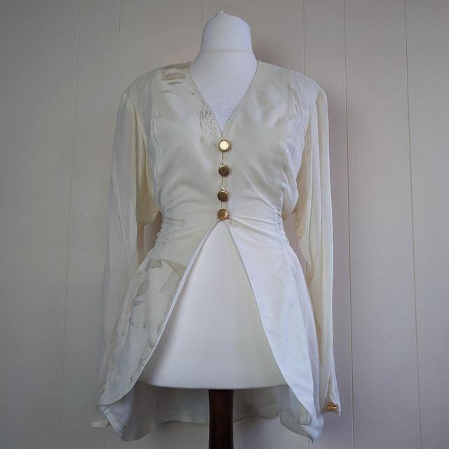 Reclaimed Vintage Women's Suit - White - M on Productcaster.