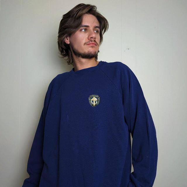 Hanes Men's Jumper - Navy/Yellow - XXL on Productcaster.