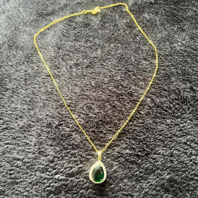 Women's Necklace - Gold/Green on Productcaster.