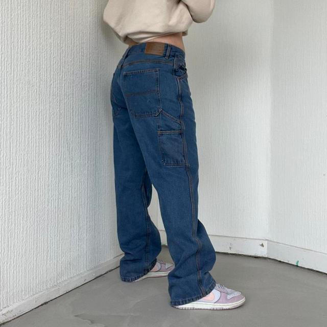 Vintage Men's Cargo Jeans - Blue - 34" on Productcaster.