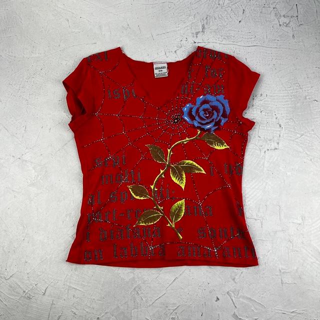 Vintage Women's T-shirt - Red/Multi - 10 on Productcaster.