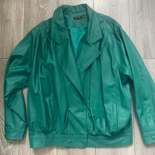 Nasty Gal Women's Bomber Jacket - Green/Blue - UK 14 on Productcaster.