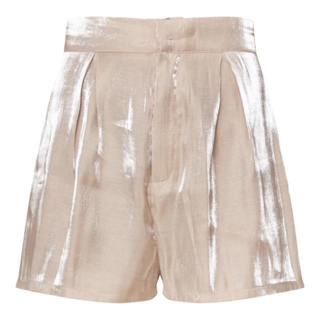 PrettyLittleThing Women's Shorts - Cream/Silver - UK 8 on Productcaster.